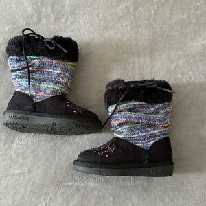 Sketchers light up fur ankle boots toddler